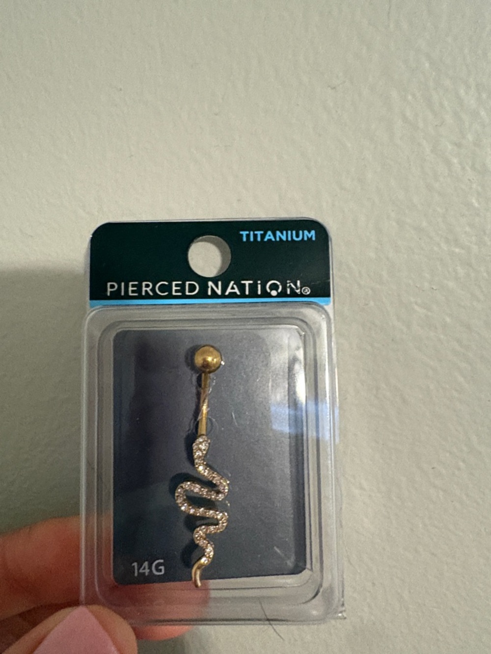 Titanium Gold Snake Belly Ring - 14G